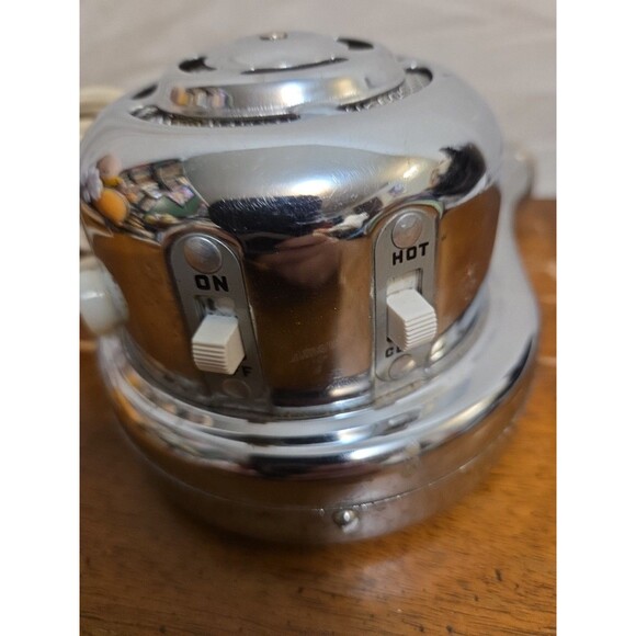 Handy Hannah Hair Dryer Chrome VTG 1950’s Wooden Handle 215 Watts Tested - Picture 3 of 6